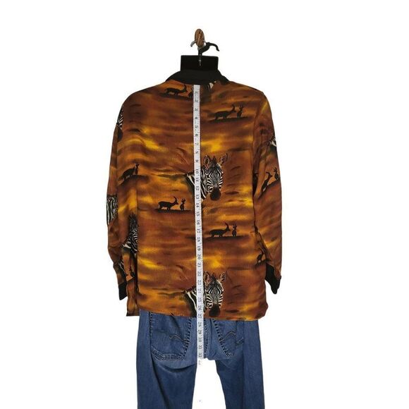 Kloz Studio Blouse Women Sz XL Plus Animal Print Long Sleeve Everyday - Picture 3 of 6